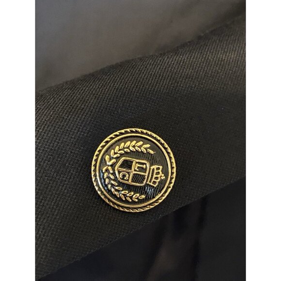 Black Blazer Men's Single Breasted 2 Button LC Shield Brass Button Star Fashion - Picture 6 of 10